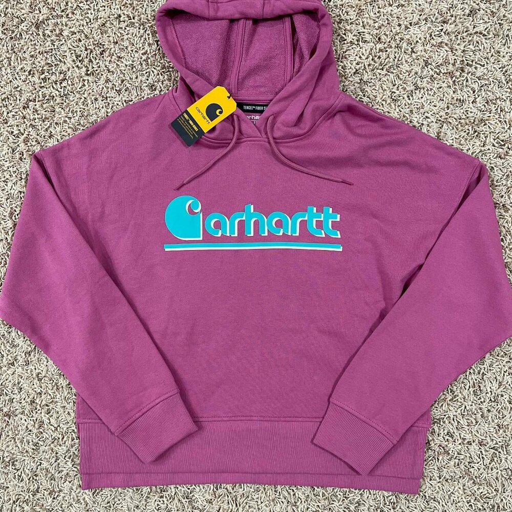 Carhartt Women’s Tencel Fiber Series Loose Fit Graphic Hooded Sweatshirt, Size S